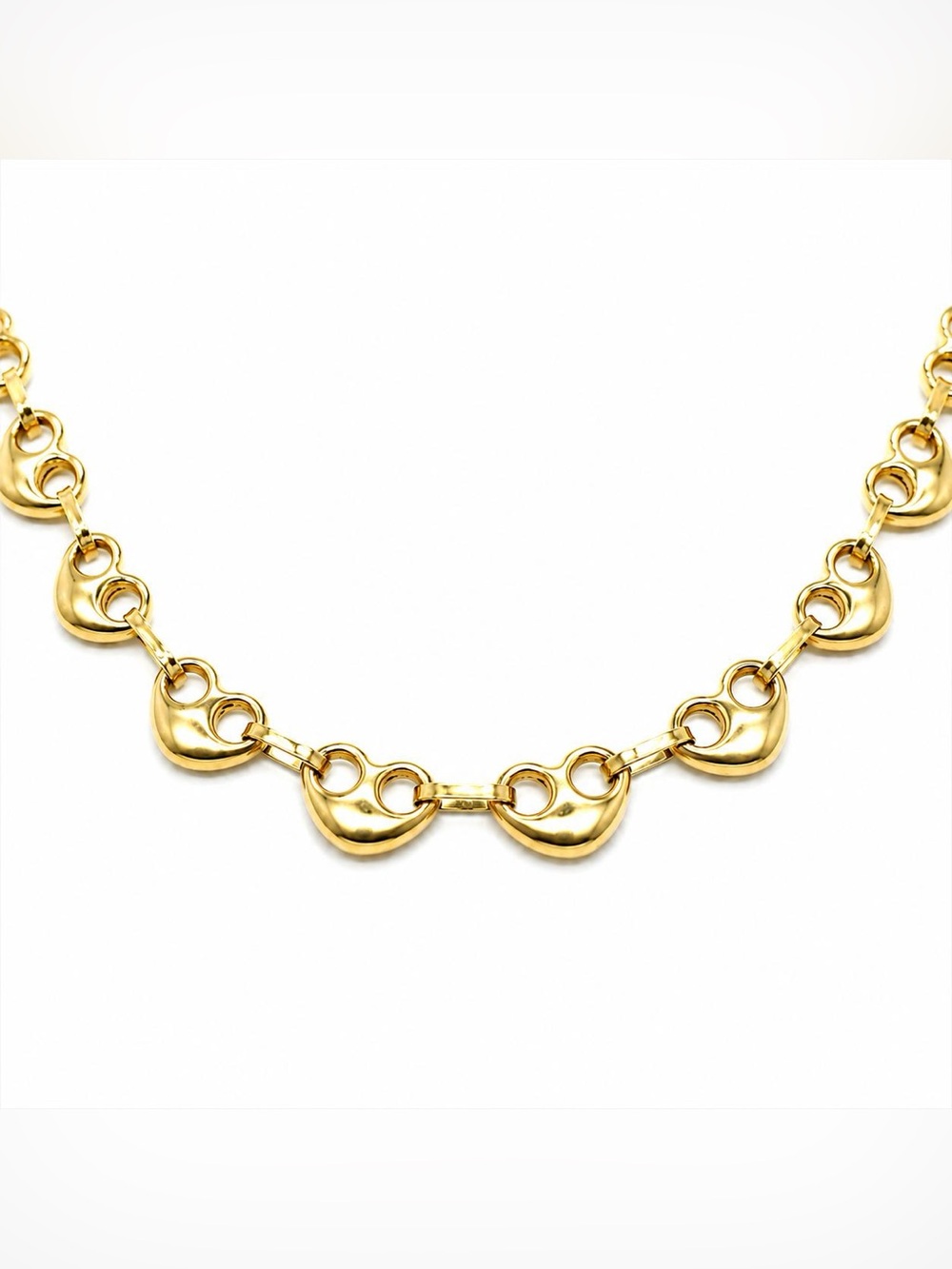10K Yellow Gold Puffy Heart Mariner Link Necklace 16" – 6mm Wide 8.2g